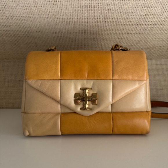 Tory Burch Kira Butter Yellow Patchwork Satchel - Picture 2 of 12